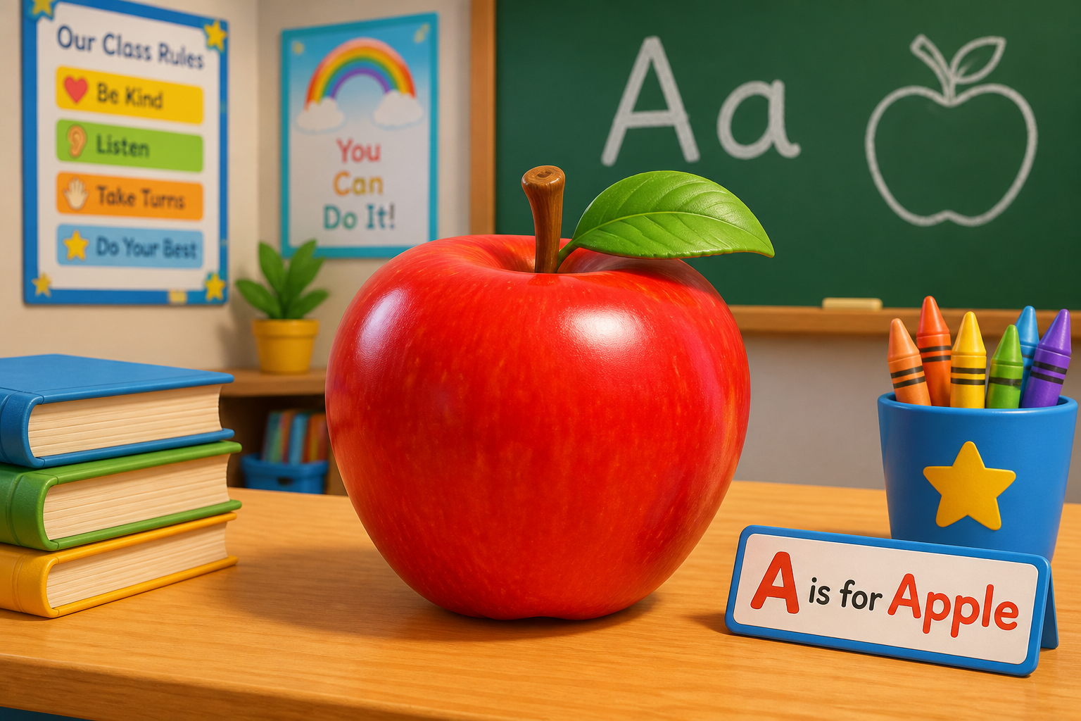 Shiny red apple