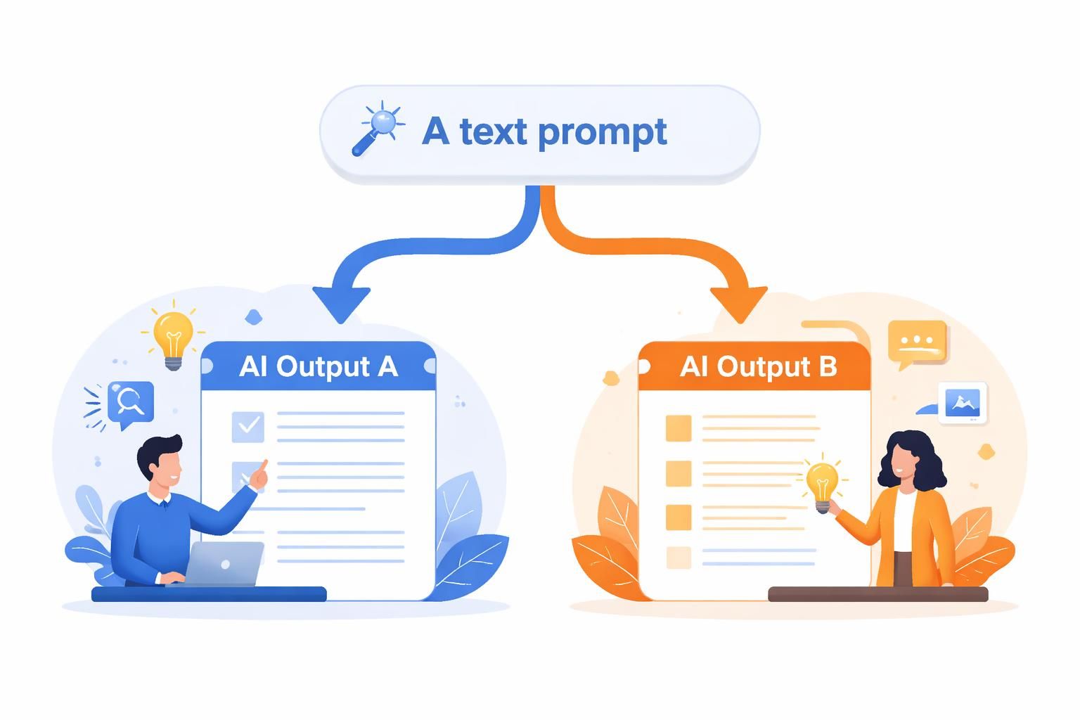 One prompt leading to multiple valid text outputs