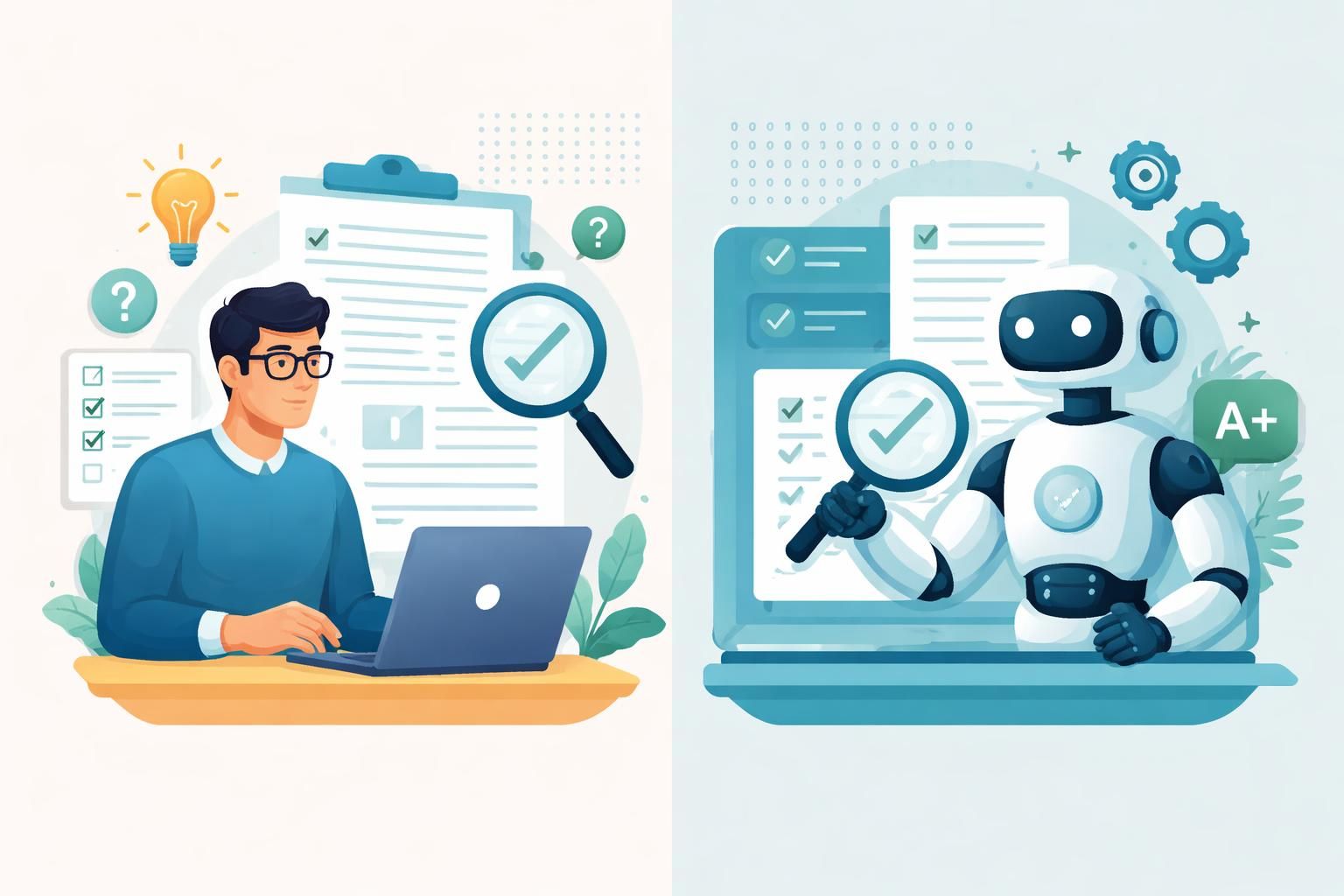 Human expert vs Automated AI judge