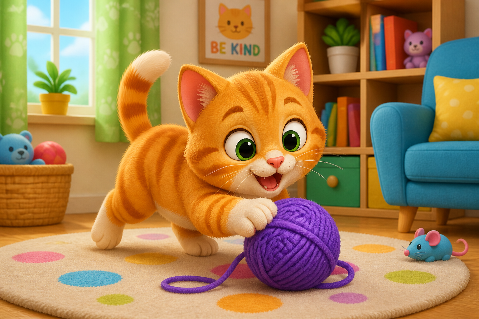 Playful orange kitten