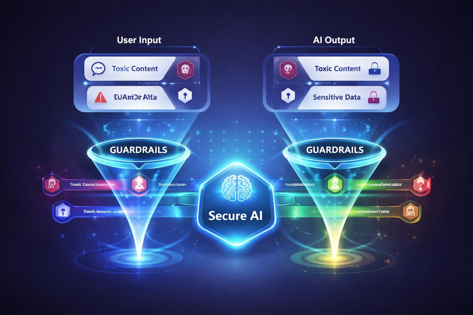 UI representation of input and output guardrails